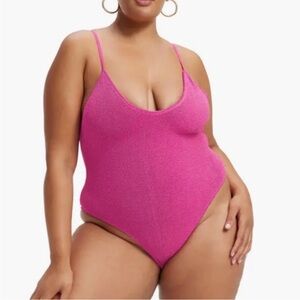 Good American Always Fits Sculpt One-Piece Swimsuit In Fuchsia Pink